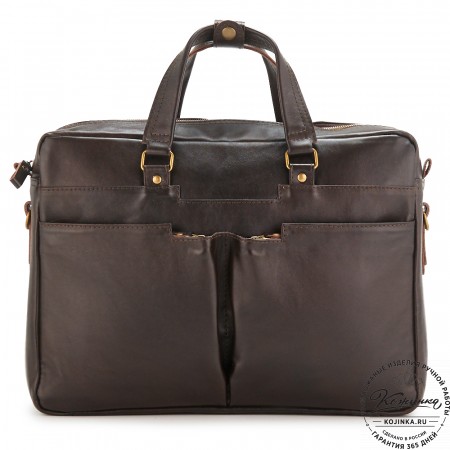 Кожаная деловая сумка "Хантер" (тёмно-коричневая)